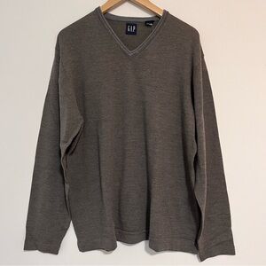 Gap Merino Wool Brown V-Neck Sweater Medium NWT